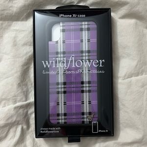 Lavender Plaid Wildflower iPhone XR Case